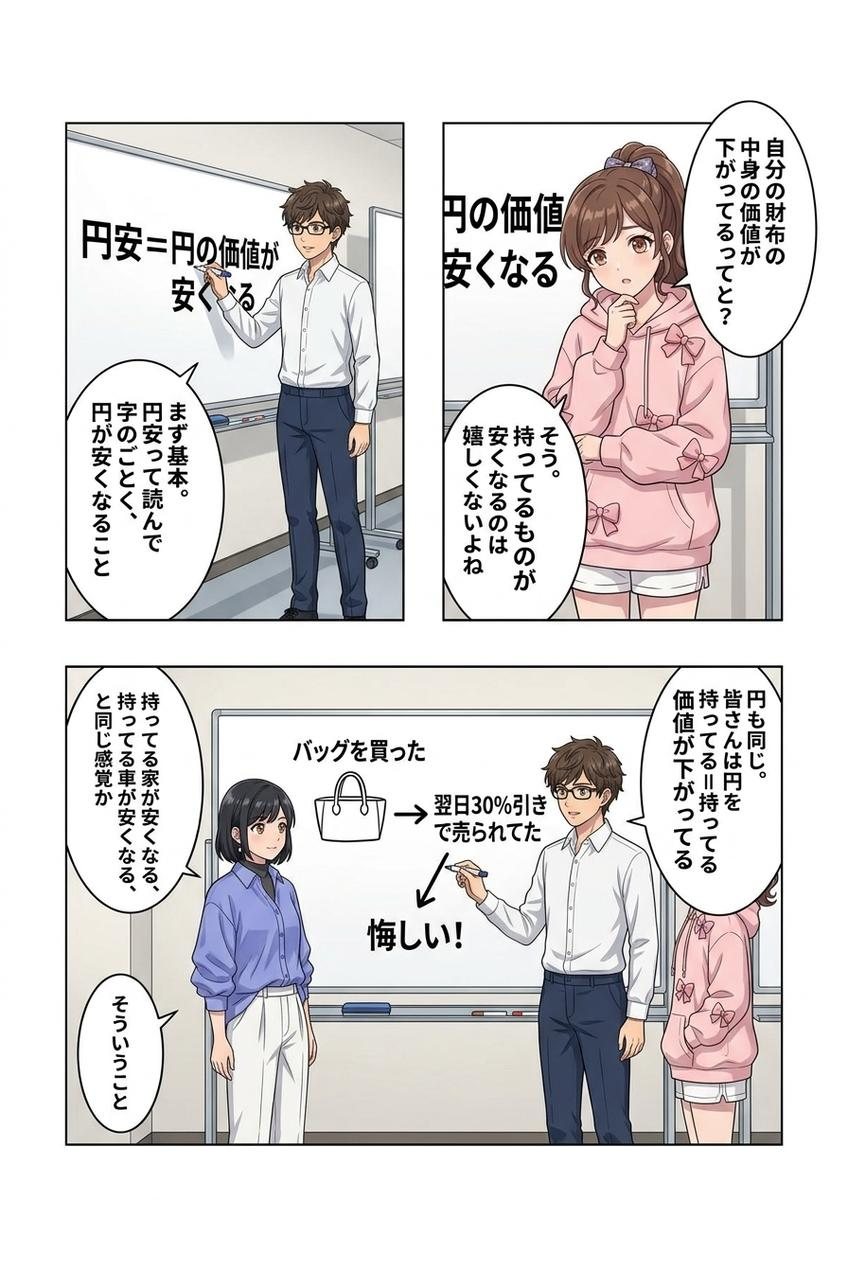 漫画でわかる円安ショック 3ページ目