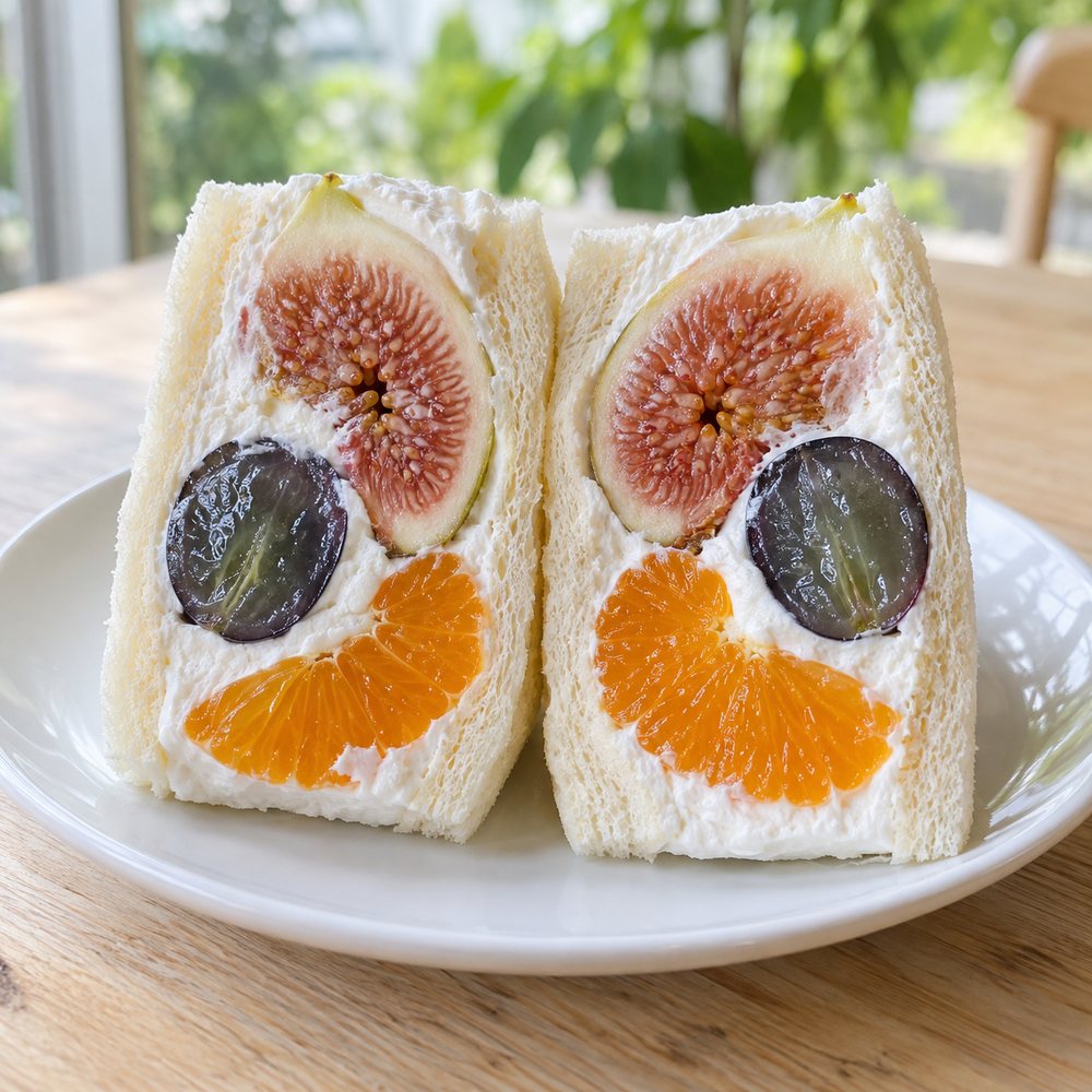 断面に果物が並ぶフルーツサンド
